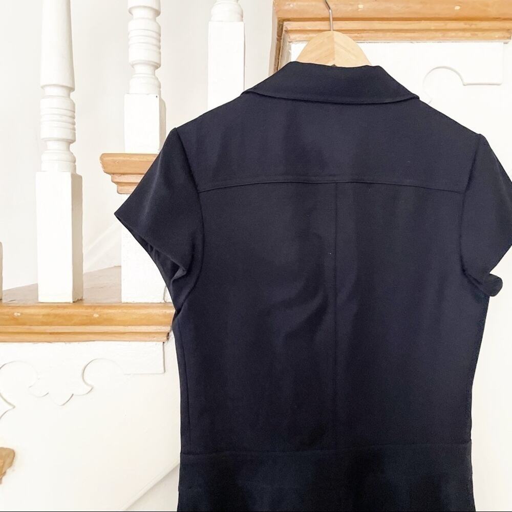 L'AGENCE Black Wool Blend Collared Front-Zip Jumpsuit Size 8 - Picture 5 of 9